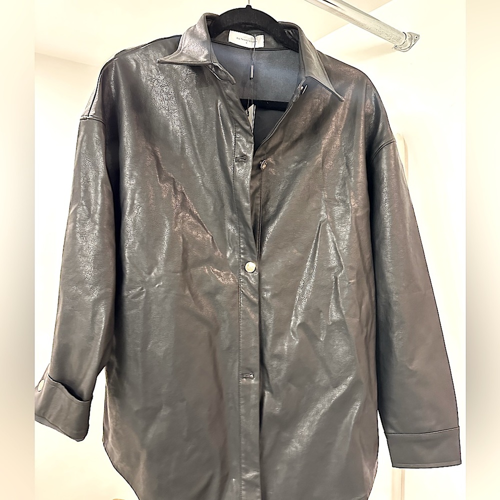 FAUX leather jacket/blouse
